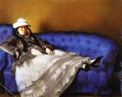 Edouard Manet Portrait of Mme Manet on a Blue Sofa China oil painting art